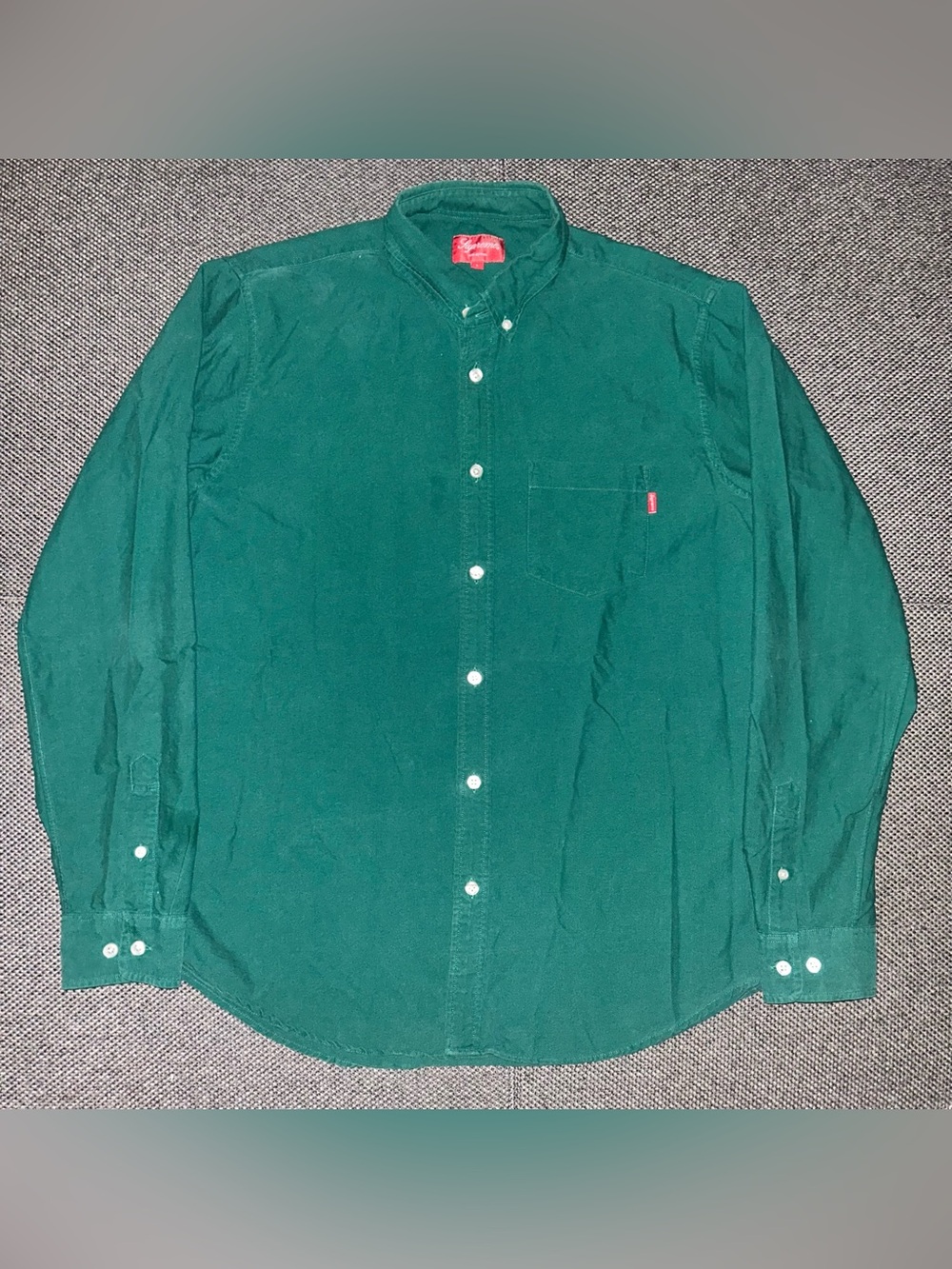 Rare Supreme Oxford Green Long Sleeve Button Down Shirt
